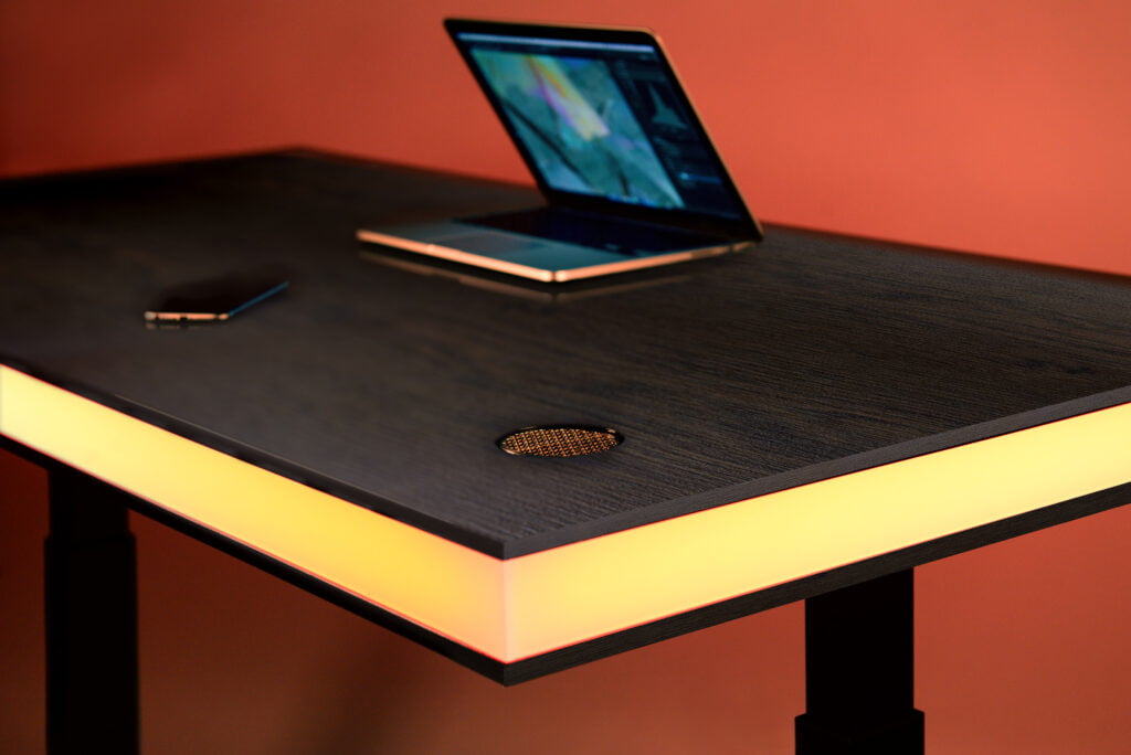 Desk with smart button