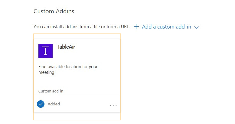 TableAir Outlook Plugin