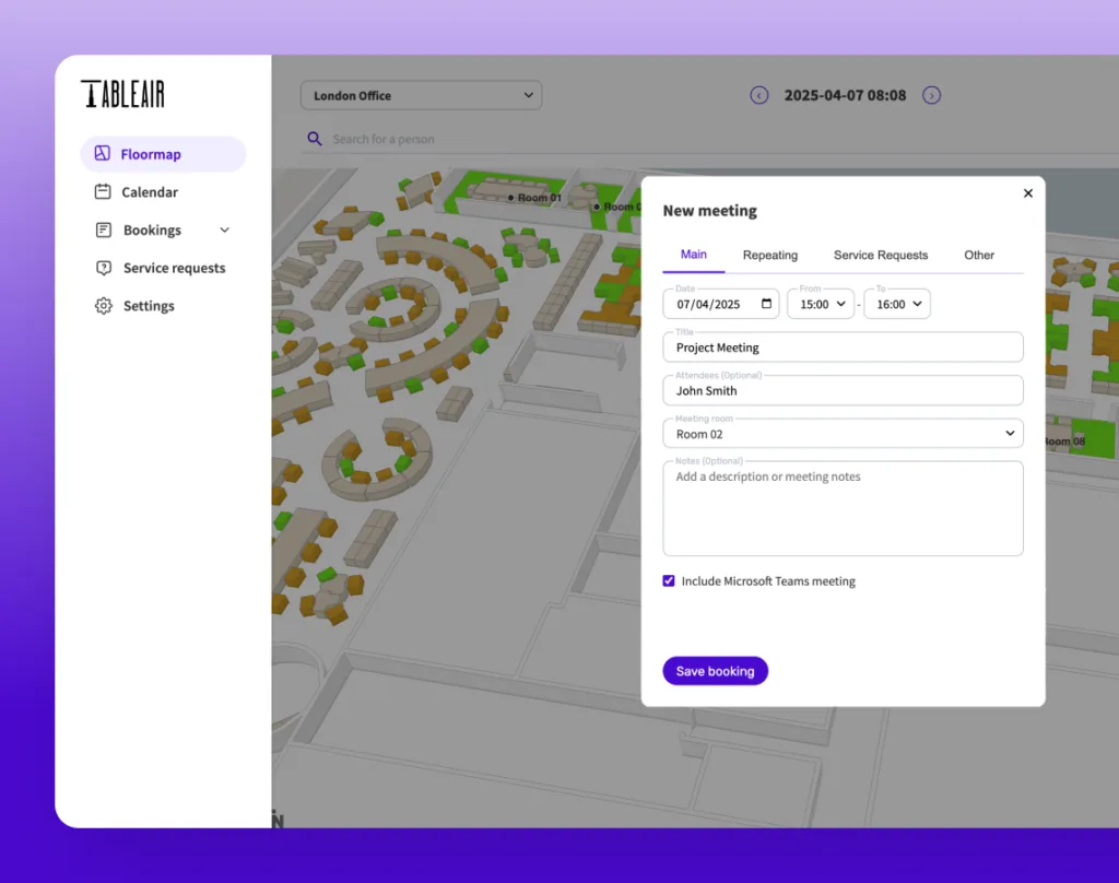 Meeting room booking software