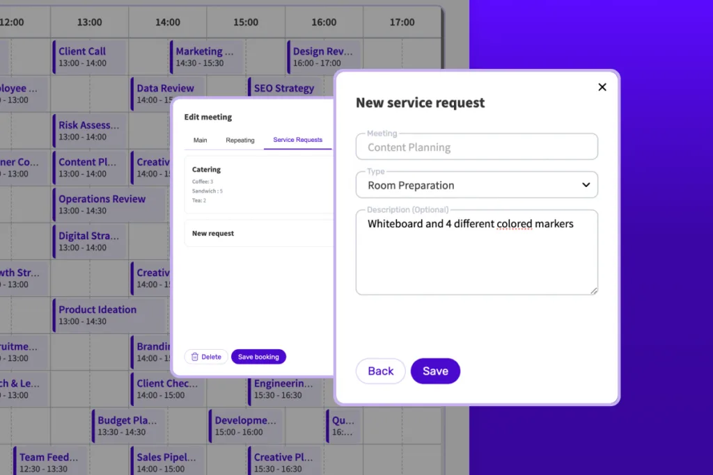 Meeting room service requests